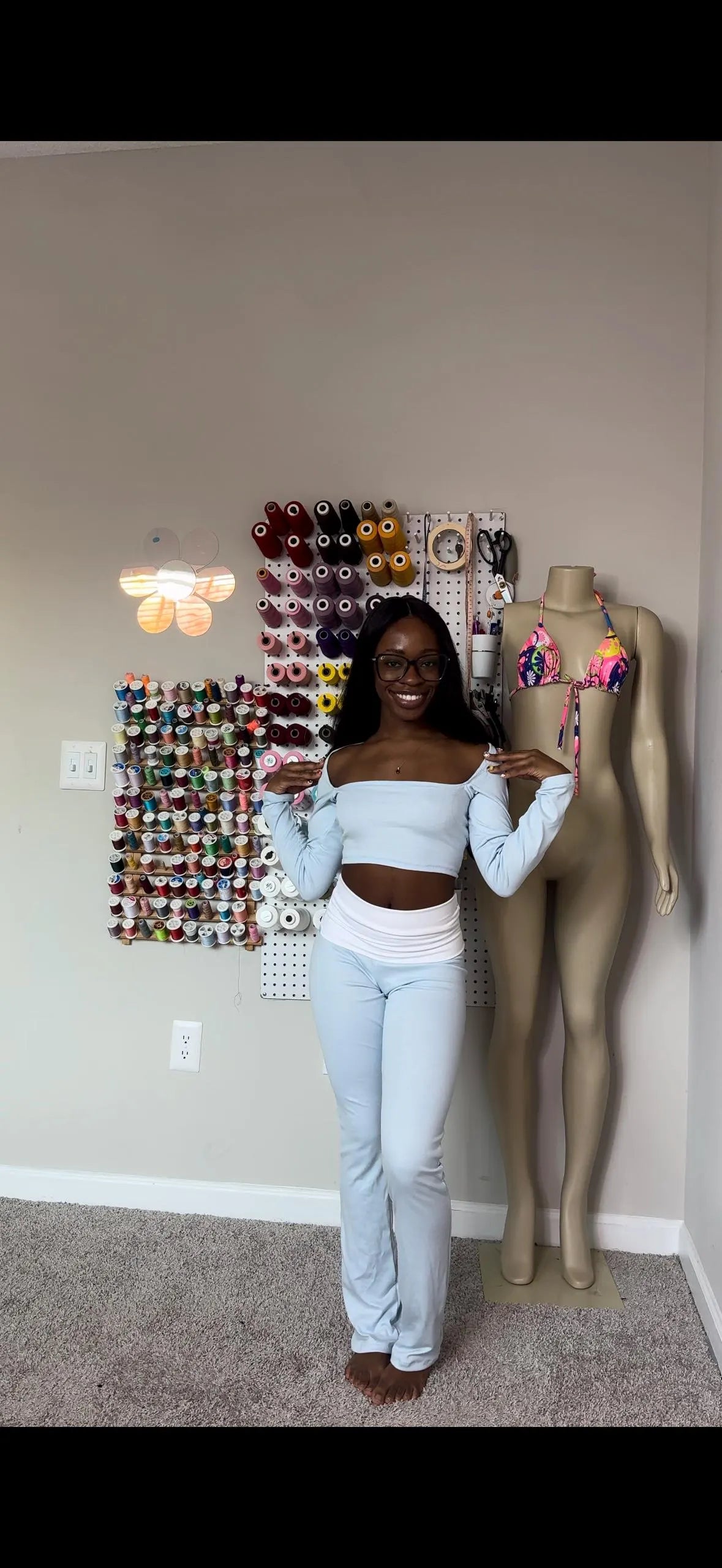 Rhae Yoga Set Pants & Long Sleeve Crop Top | PDF Sewing Pattern |
