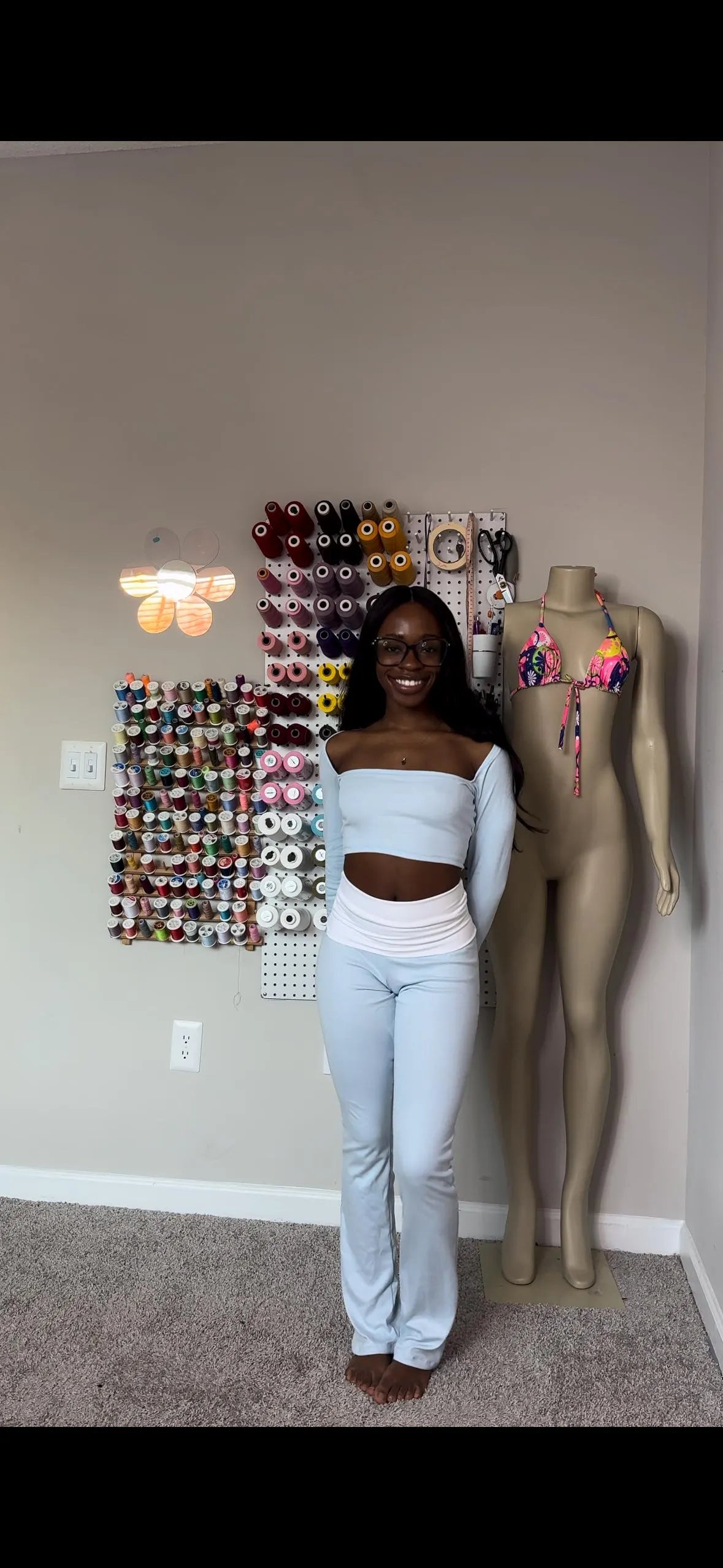 Rhae Yoga Set Pants & Long Sleeve Crop Top | PDF Sewing Pattern |